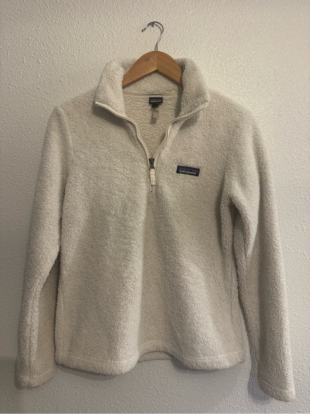 Patagonia Cream Quarter-Zip Sherpa Fleece Pullover